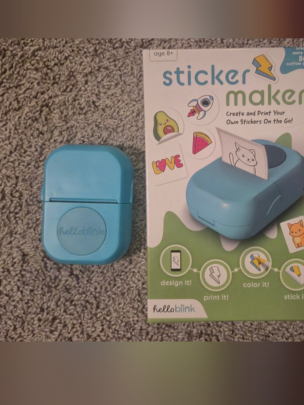 HelloBlink Blue Sticker Maker - Portable Sticker Maker